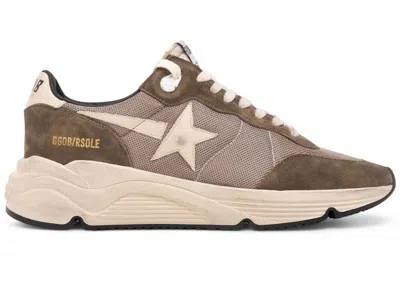 Pre-owned Golden Goose Men's  Running Sole Sneakers In Olive Green/cream