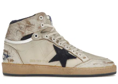 Pre-owned Golden Goose Men's  Skystar Sneakers In White/dark Blue