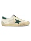 Golden Goose Stylish Vintage Effect Lace-up Sneakers For Men In White