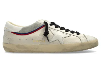 Pre-owned Golden Goose Men's  Super Star Red Blue Sneakers In White/grey