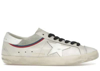 Pre-owned Golden Goose Men's  Super Star Red Blue Sneakers In White/grey In Gray