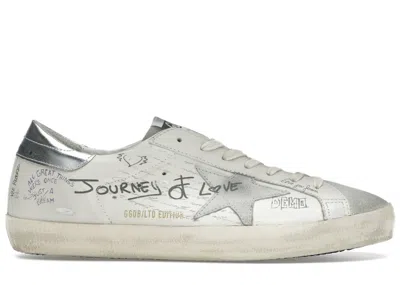 Pre-owned Golden Goose Men's  Super Star Sneakers In White/ice/silver