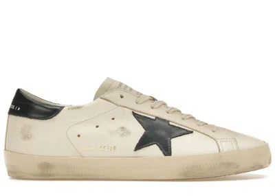 Pre-owned Golden Goose Men's  Superstar Sneakers In Beige/night Blue
