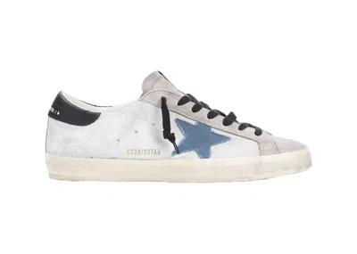 Pre-owned Golden Goose Men's  Superstar Sneakers In White/blue/black