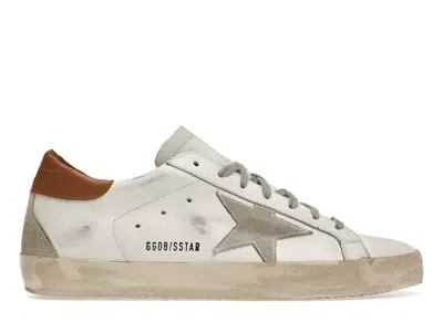 Pre-owned Golden Goose Men's  Superstar Tan Suede Patch Sneakers In White/vacchetta/grey