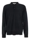 Golden Goose Long-sleeve Knit Polo Shirt In Black