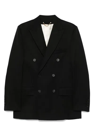 GOLDEN GOOSE MEN'S GOLDEN M`S DOUBLE BREASTED BLAZER LIGHT DRY WOOL GABARDINE/ PRINTED MESSAGE INSIDE CONTRAST LI