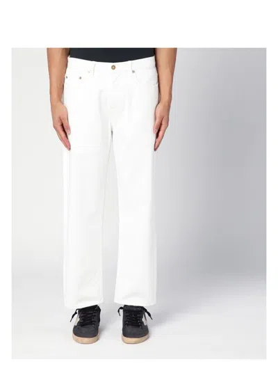 Golden Goose Men's Golden M`s Pant Cory Loose Skate Dyed Bull Denim In White