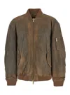 Golden Goose Brown Jacket With Sleeve Pocket And Distressed Effects In Leather Man In Brown