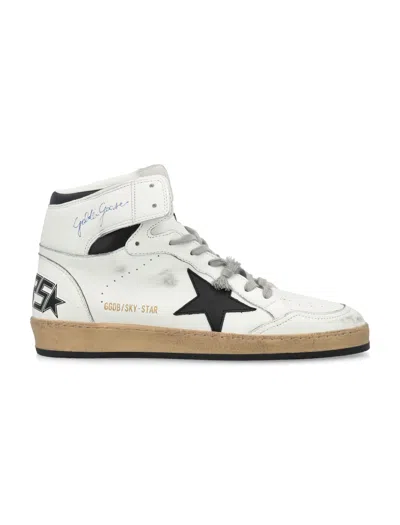 Golden Goose Men's High-top Sneakers With Perforated Details And Vintage Effect In White