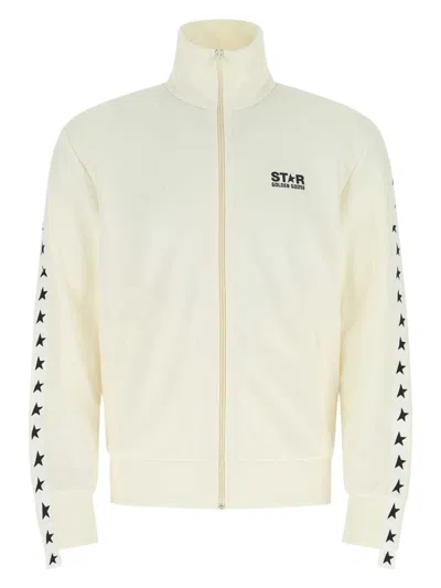 GOLDEN GOOSE MEN'S IVORY POLYESTER DENIS SWEATSHIRT