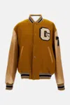 Golden Goose Wool And Leather Bomber Jacket In Brown