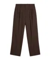 Golden Goose Men's Joggers In Dark Brown Wool With Thin Striped Pattern In Brown