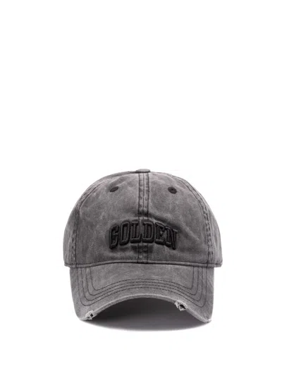 Golden Goose Men `journey` Baseball Cap With `golden` Embroidery