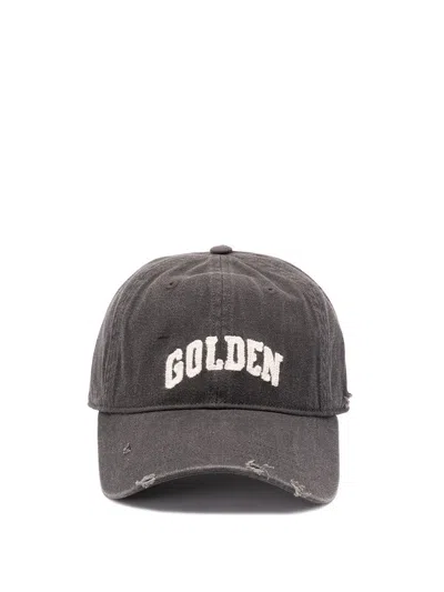 Golden Goose Men `journey` Baseball Cap With `golden` Embroidery