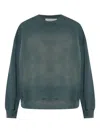 Golden Goose Distressed Faded Black Sweatshirt In Green