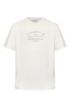 Golden Goose White Crewneck T-shirt With Logo Print On The Front In Hwhtblack