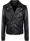 Golden Goose Regular Fit Leather Jacket With Zip Closure In Black