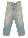 Golden Goose Men Destroyed Denim Cotton Jeans In Blue