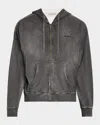 Golden Goose Men's Journey Studded Fleece Zip Hoodie In Dark Anthracite