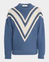 Golden Goose Jacquard Wool Sweater With Cream-colored Pattern Clothing