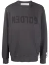 Golden Goose Golden M S Regular Sweatshirt Distressed Cotton Jersey With Logo Clothing In Gray