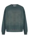Golden Goose Distressed Faded Black Sweatshirt In Green