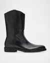 Golden Goose Men's Leather Biker Boots In Black