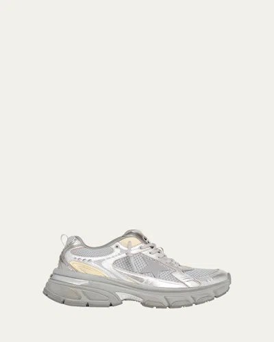 GOLDEN GOOSE MEN'S LIGHTSTAR MESH AND LEATHER RUNNER SNEAKERS