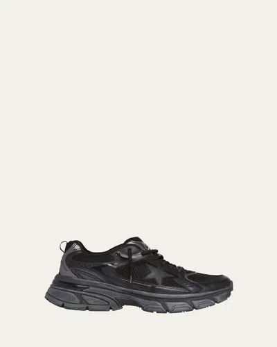 Golden Goose Mens Black Lightstar Leather And Mesh Low-top Trainers