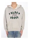 Golden Goose Vintage-inspired Unisex Hoodie With Ribbed Sides In Grey