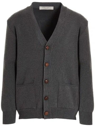 Golden Goose Men Logo Cardigan In Gray