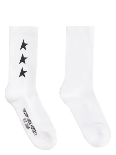 GOLDEN GOOSE MEN'S LOGO COTTON BLEND SOCKS