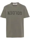Golden Goose Golden Regular Distressed Cotton T-shirt In Green