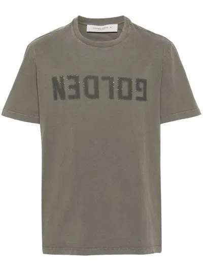 Golden Goose Cotton T-shirt With Logo In Green