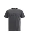 Golden Goose T-shirt In White Cotton With Iconic Logo Star In Gray