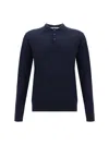 Golden Goose Long-sleeve Knit Polo Shirt In Blue