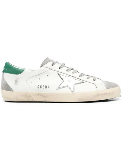 Golden Goose Men's Low Super-star White/green Trainer Sneaker | Size 40 | Gmf00102f004167