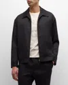 Golden Goose Black Zip Jacket In Wool Gabardine Men In Black