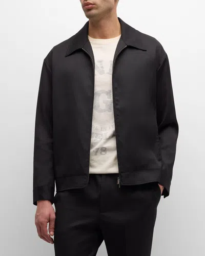 Golden Goose Men's Luther Gabardine Coach Jacket In Black