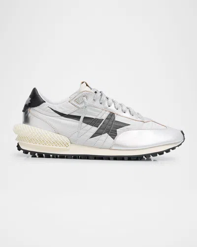 GOLDEN GOOSE MEN'S MARATHON NYLON AND LEATHER LOW-TOP SNEAKERS