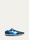 Golden Goose Deluxe Brand Running Marathon Nylon Upper Suede Sneakers In Royal Blue