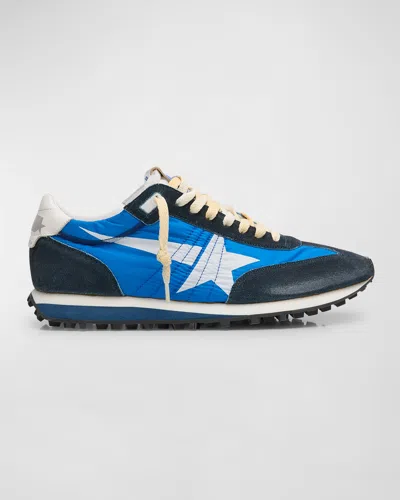 GOLDEN GOOSE MEN'S MARATHON NYLON AND SUEDE LOW-TOP SNEAKERS