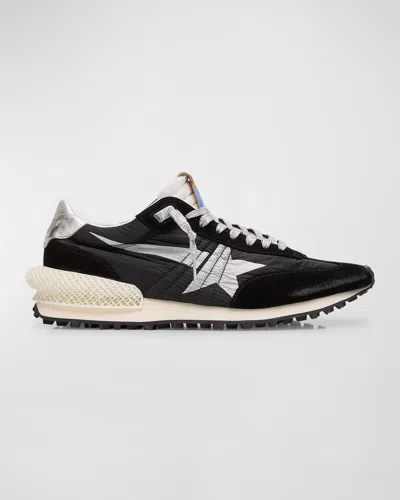 GOLDEN GOOSE MEN'S MARATHON NYLON AND SUEDE RUNNER SNEAKERS