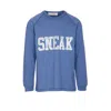 Golden Goose Crewneck Graphic Print Sweater Long Sleeves In Blue