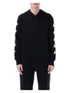 Golden Goose Cropped Black Hoodie With Star Graphics And Kangaroo Pocket In Black