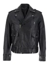 Golden Goose Regular Fit Leather Jacket With Zip Closure In Black