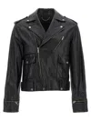 Golden Goose Regular Fit Leather Jacket With Zip Closure In Black