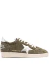 GOLDEN GOOSE MEN'S OLIVE NIGHT & SILVER SUEDE SNEAKERS FOR SS24