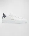 Golden Goose Mens Silver Com Pure Star Bio Logo-print Faux-leather Low-top Trainers In White/dusty Blue